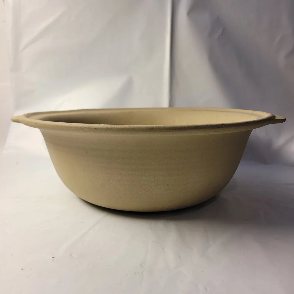 Pampered Chef Deep Dish Baker Stoneware Tan Round 12.5